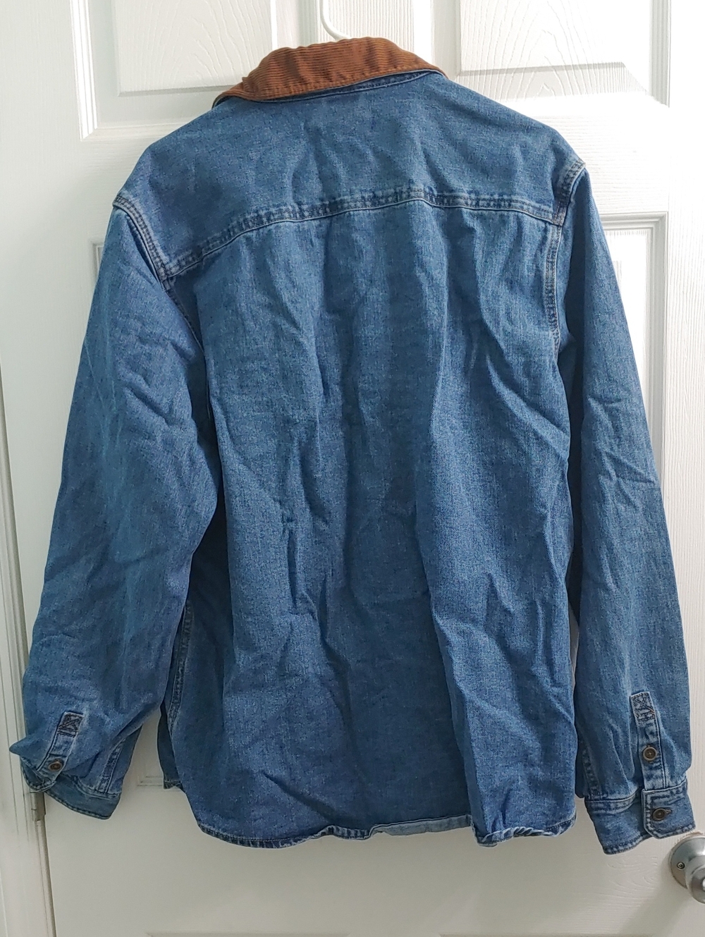 Frye Denim Barn Shacket Men's NWT Chore Jacket Brown Corduroy Collar Size XL - Picture 3 of 7